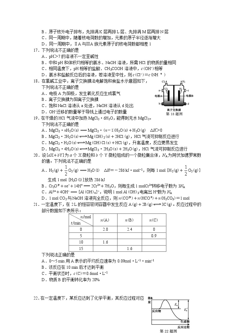 2020年01月浙江省普通高校招生选考科目考试化学试题与答案03