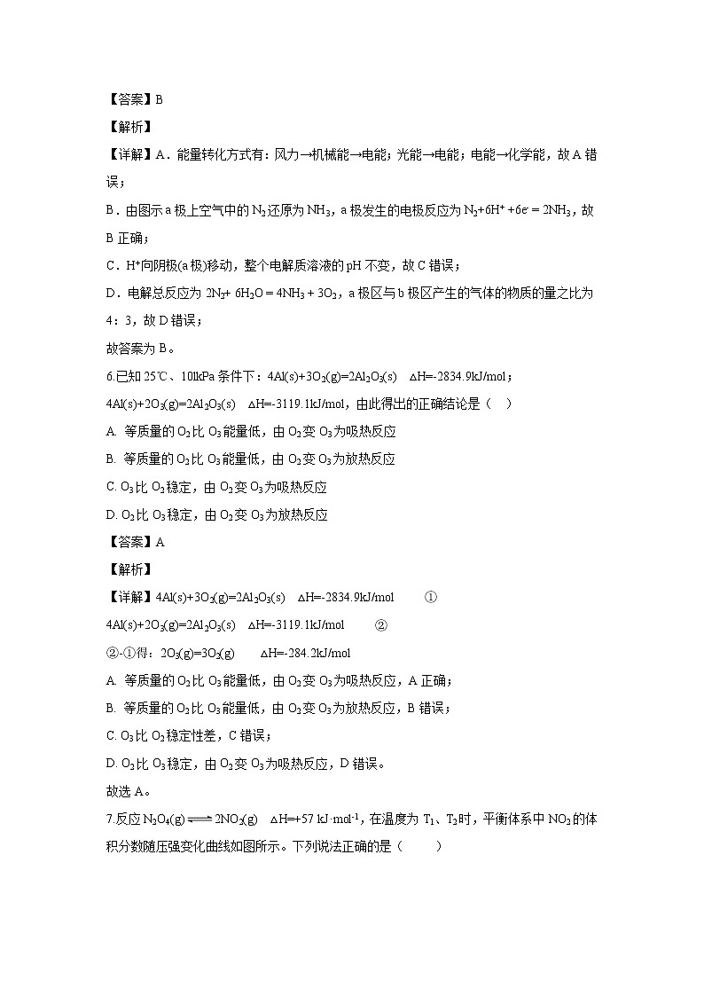 【化学】福建省莆田市私立一中2019-2020学年高二上学期期中考试试题(解析版)03