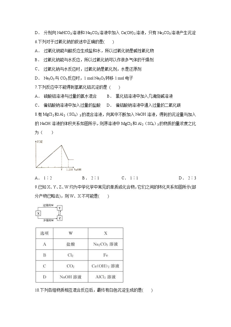 【化学】河南省兰考县第三高级中学2019-2020学年高一上学期周测（12.1）试题02