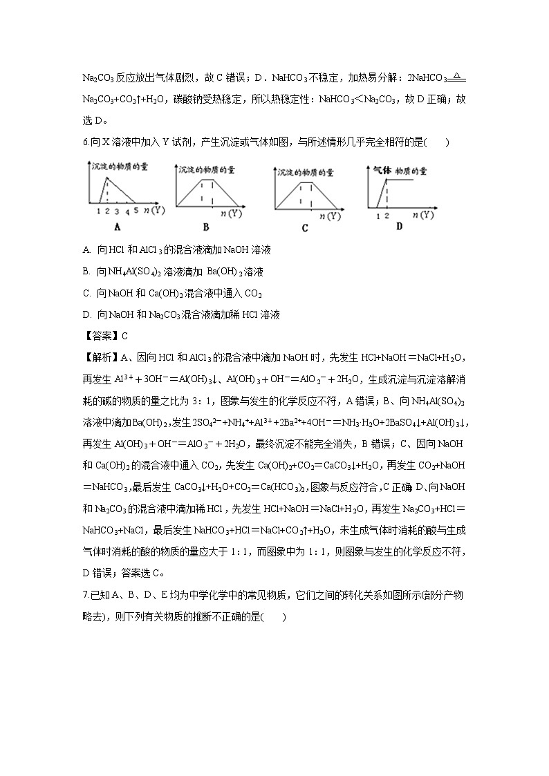 【化学】广西壮族自治区贵港市覃塘高级中学2018-2019学年高一上学期12月月考理科综合试题(解析版)03