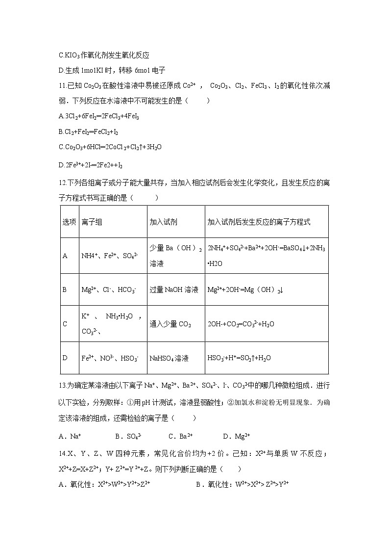 【化學(xué)】安徽省合肥市長(zhǎng)豐縣雙墩中學(xué)2018-2019學(xué)年高一上學(xué)期期中模擬試題第3頁(yè)