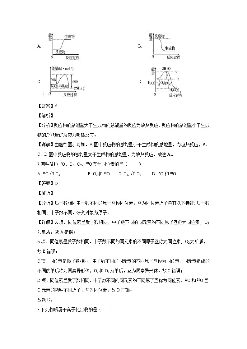 【化学】黑龙江省鸡东县第二中学2018-2019学年高一5月月考试题(解析版)03