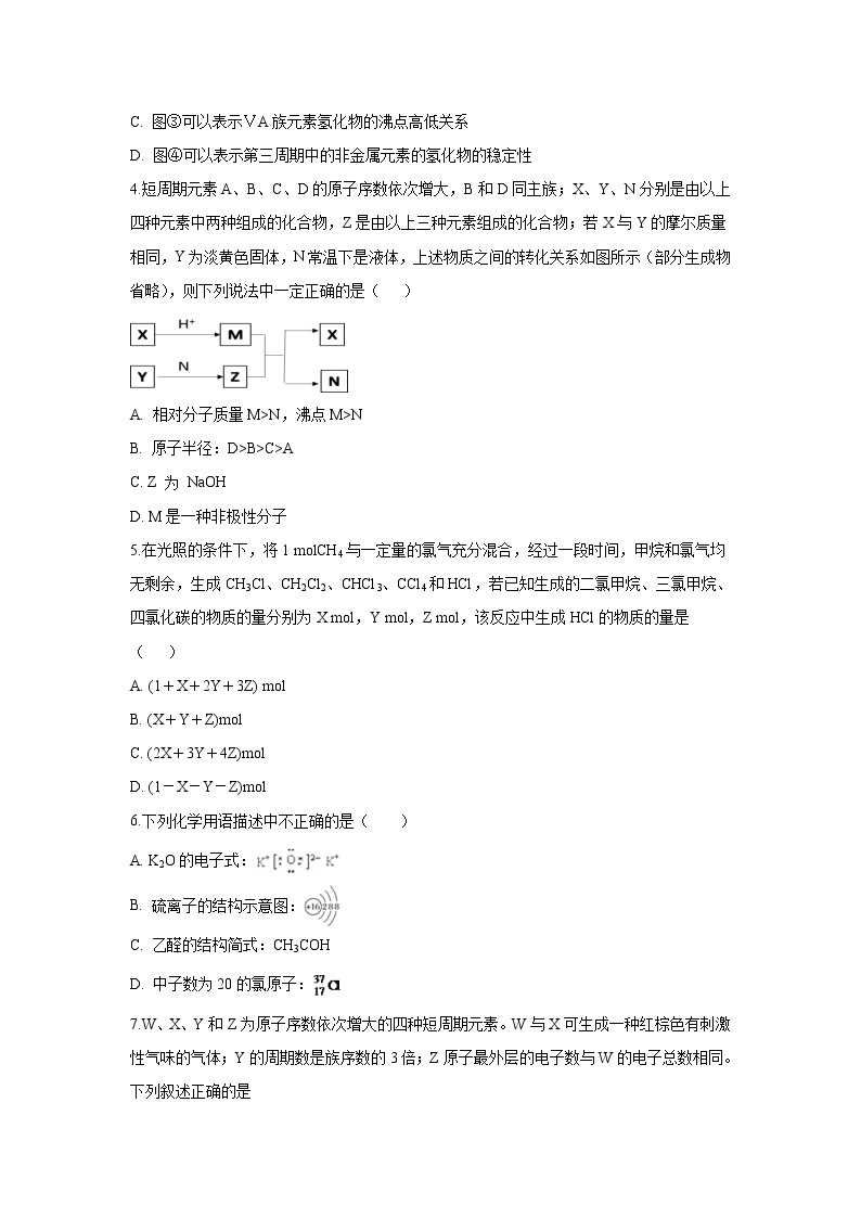 【化学】四川省自贡市第三中学2018-2019学年高一下学期期末模拟试题02