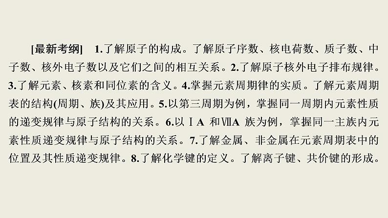 2020届二轮复习 物质结构 元素周期律 课件(108张)(全国通用) (1)02
