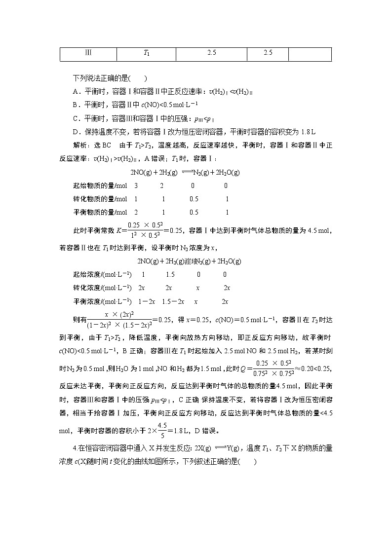 2020届二轮复习 化学平衡及相关计算 作业(江苏专用) 练习03