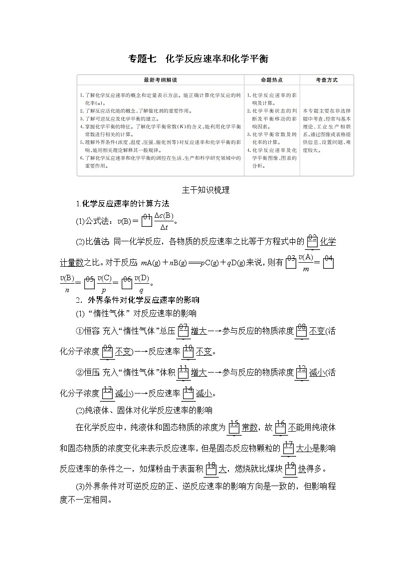 2020届二轮复习 化学反应速率和化学平衡 学案(全国通用) (2)01