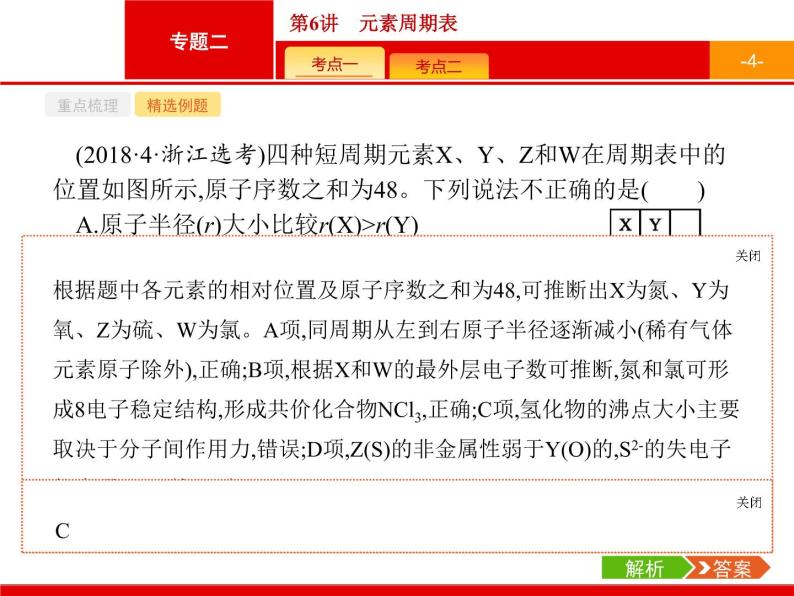 2019届二轮复习 6 元素周期表 课件（17张）（浙江专用）04