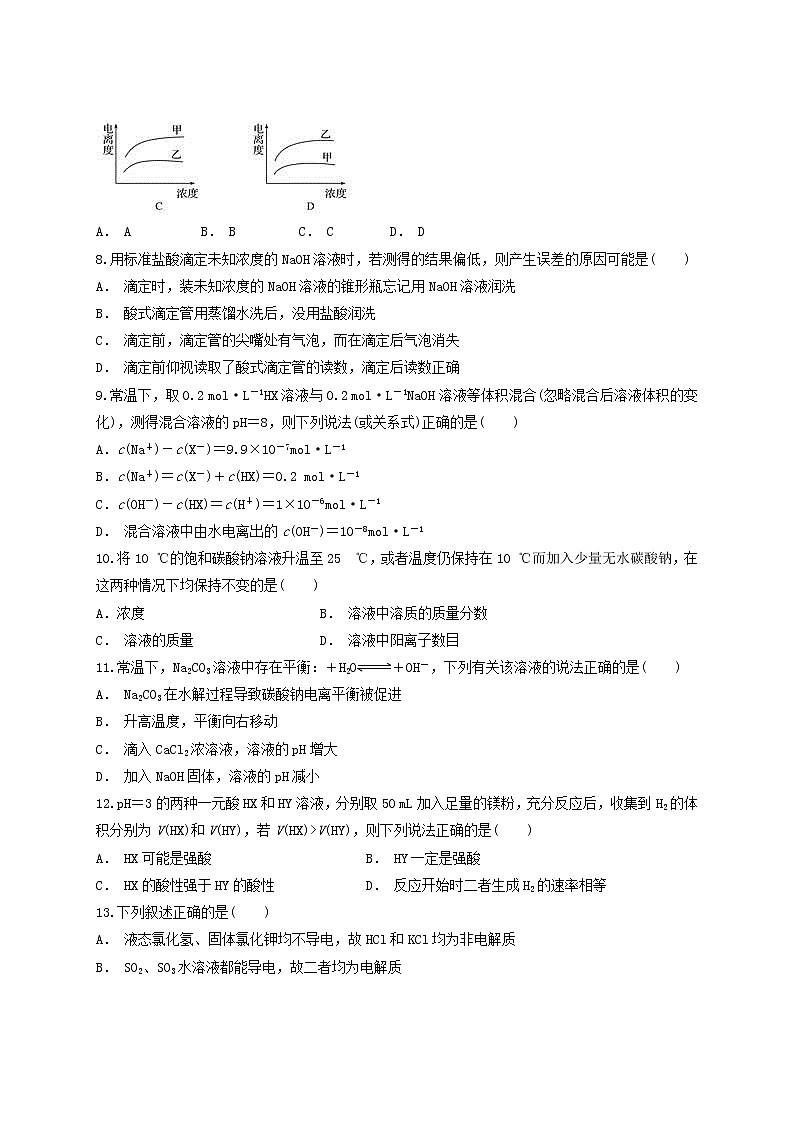 2019届二轮复习 水溶液中的离子平衡 作业(全国通用) (10) 练习02