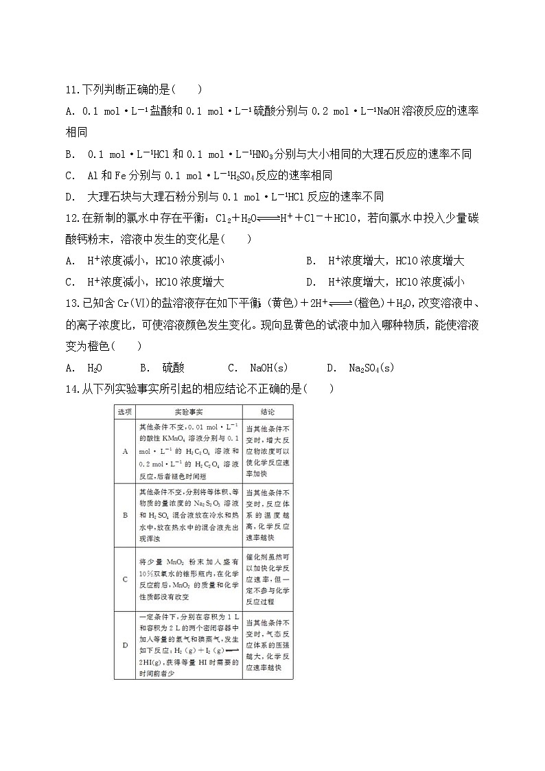 2019届二轮复习 化学反应速率和化学平衡 作业(全国通用) (1) 练习03