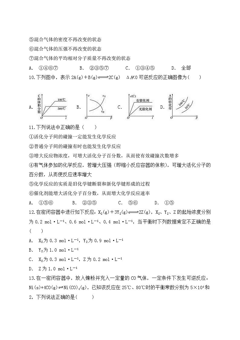 2019届二轮复习 化学反应速率和化学平衡 作业 练习03