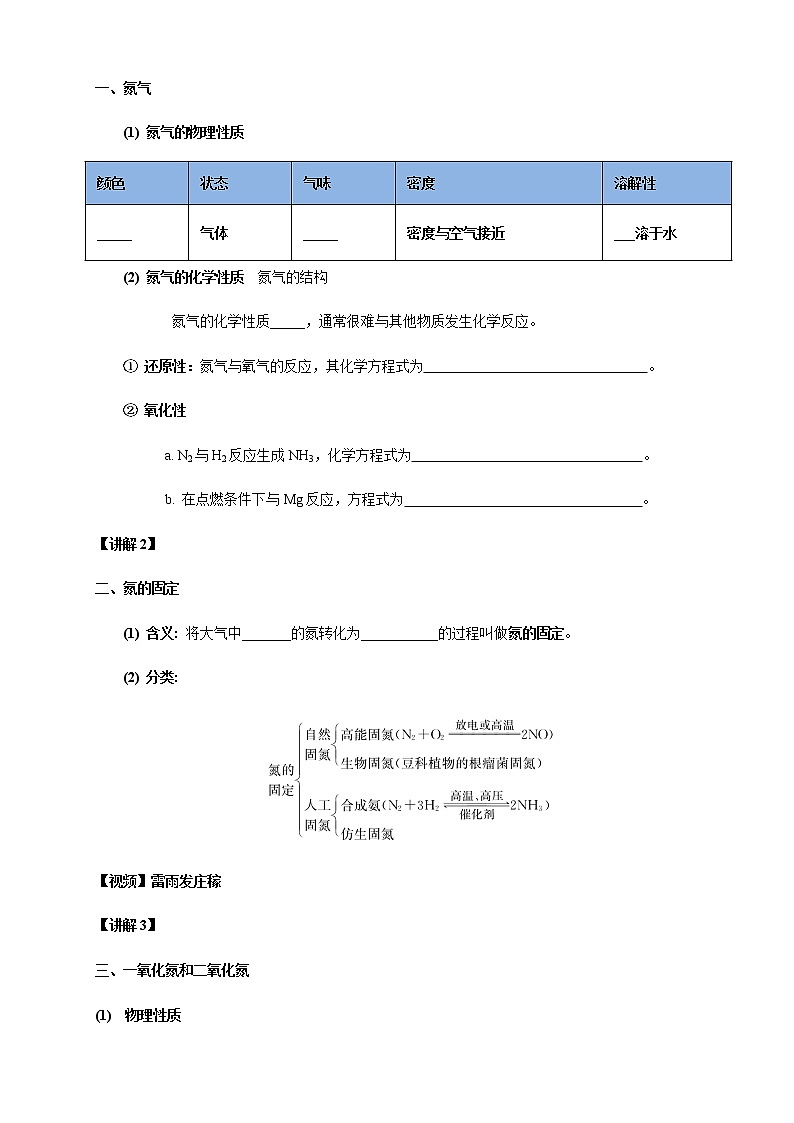 【新教材精創(chuàng)】5.2.1 氮?dú)馀c氮的固定 一氧化氮和二氧化氮 教學(xué)設(shè)計(jì)（1）-人教版高中化學(xué)必修第二冊(cè)第3頁(yè)