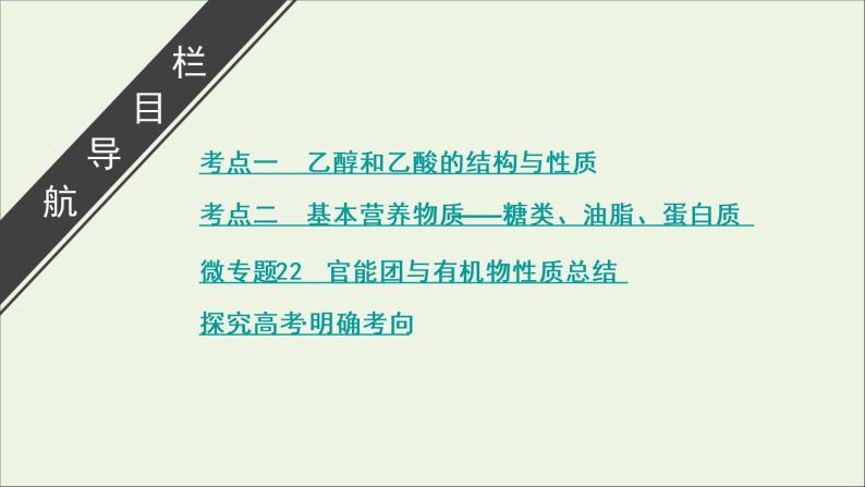 全国版2021高考化学一轮复习第28讲乙醇和乙酸基本营养物质课件03