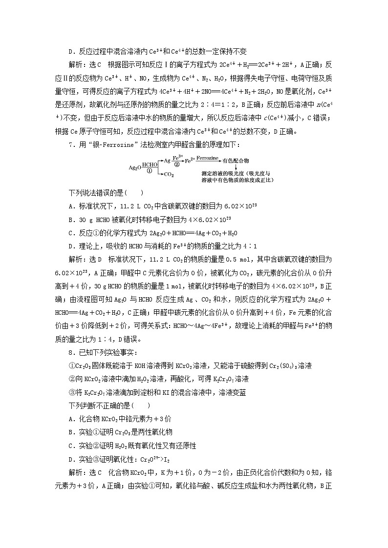 2021版高考化学一轮复习课时跟踪检测(五)氧化还原反应(含解析)新人教版03