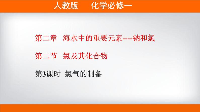 高一上学期必修第一册(人教版2019)专题2.2.3 氯气的制备01