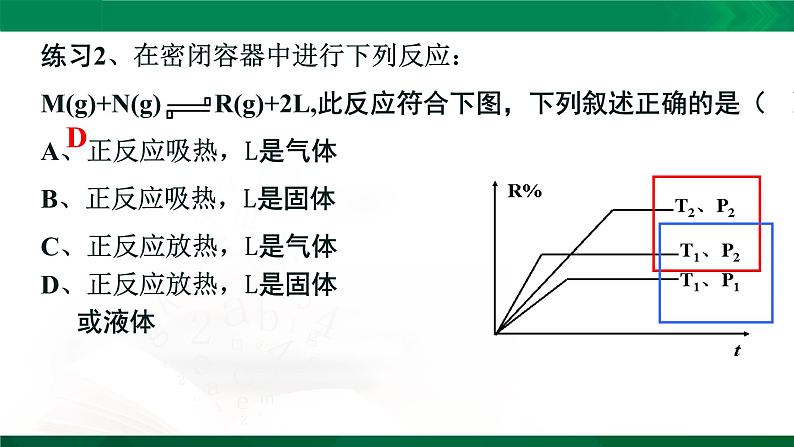 人教版高中化学 高二上学期选修四 2.3.3 化学平衡图像分析 课件06