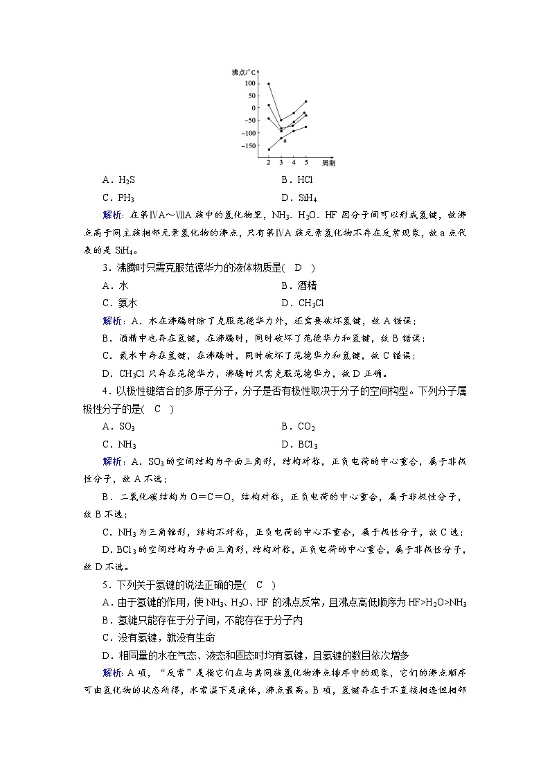 2018-2019化学课堂导练选修三人教通用版教师用书：第2章分子结构与性质第三节分子的性质03