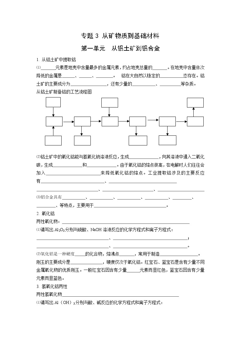 3.1 从铝土矿到铝合金 知识点自检01