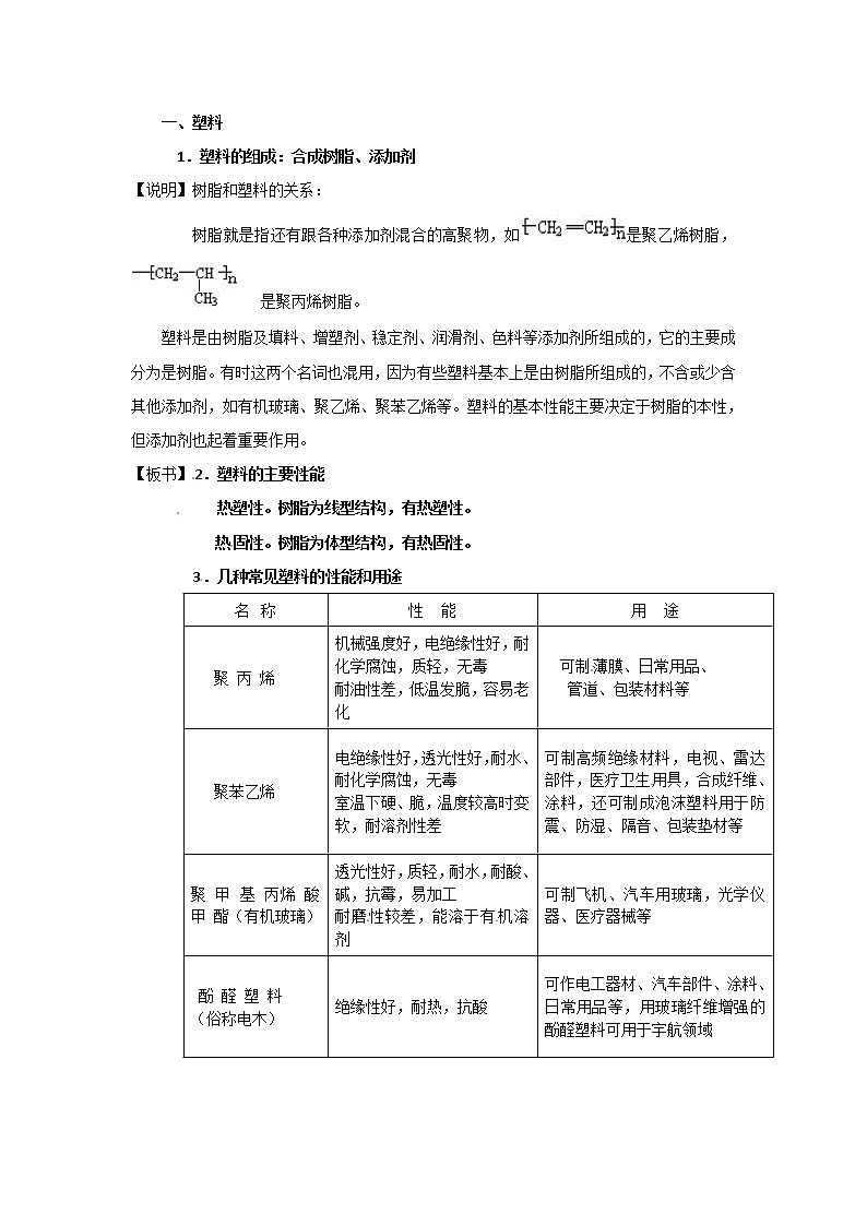 5.2 应用广泛的高分子材料 教案02