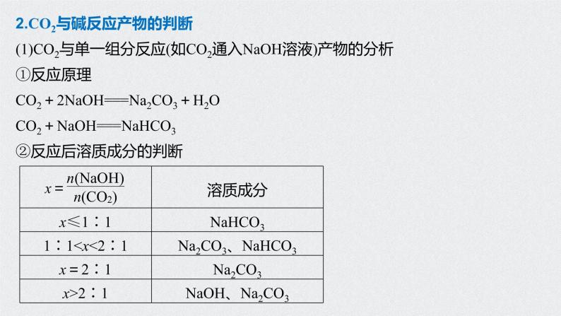 2021高考化学一轮复习 第四章 专题突破14 二氧化碳与盐或碱溶液反应产物的判断03