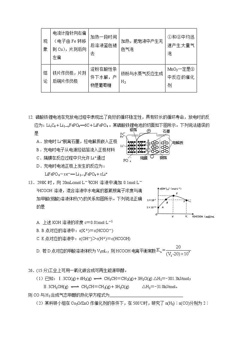 辽宁省葫芦岛市2020届高三第一次模拟考试理综-化学试题第2页