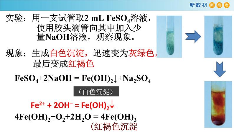 化学新教材 人教版高中化学必修第一册 3.1.2 铁的氢氧化物 铁盐和亚铁盐课件(2)04