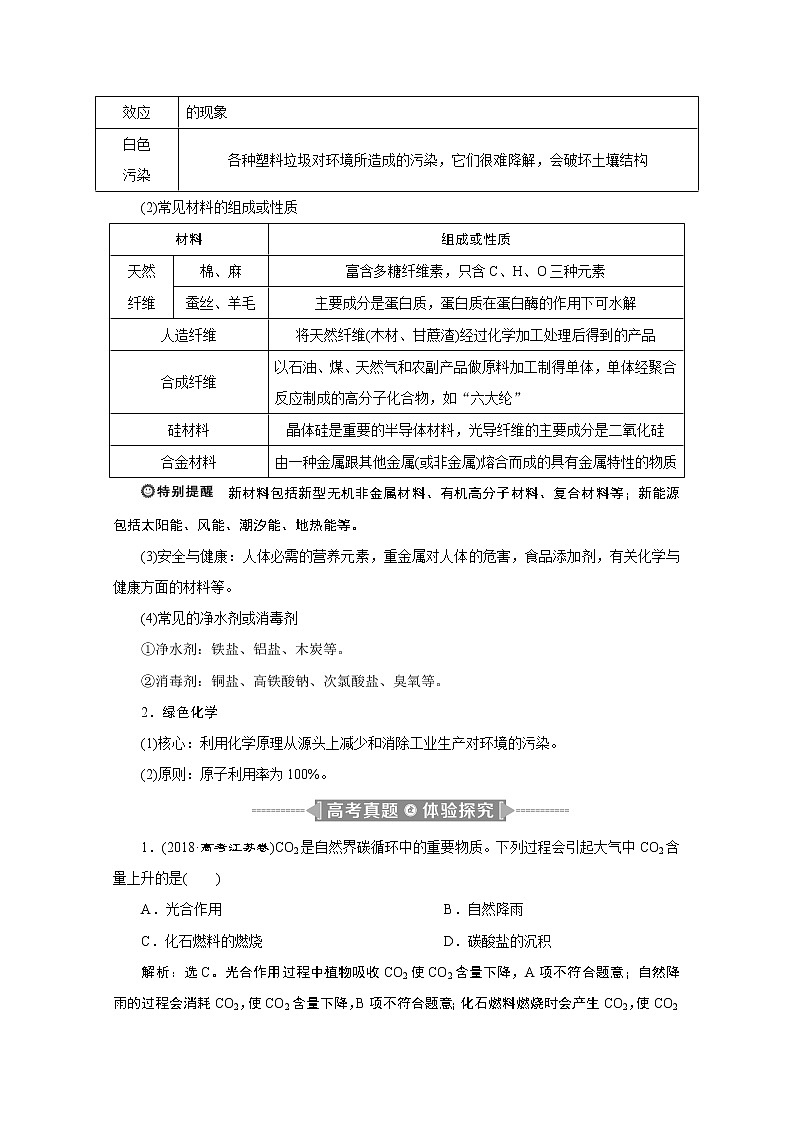 2020江苏高考化学二轮讲义:1专题一 化学与STSE、传统文化02
