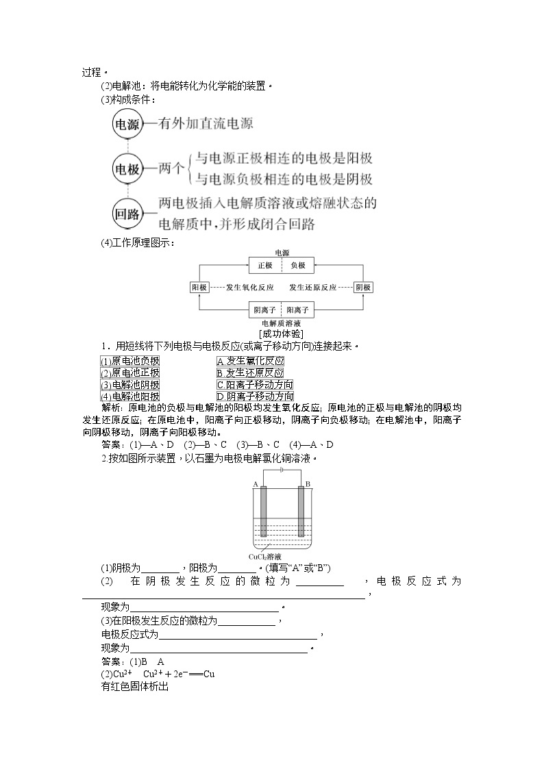 2019新创新化学人苏教版必修2讲义：第1部分专题2第三单元第二课时电能转化为化学能02