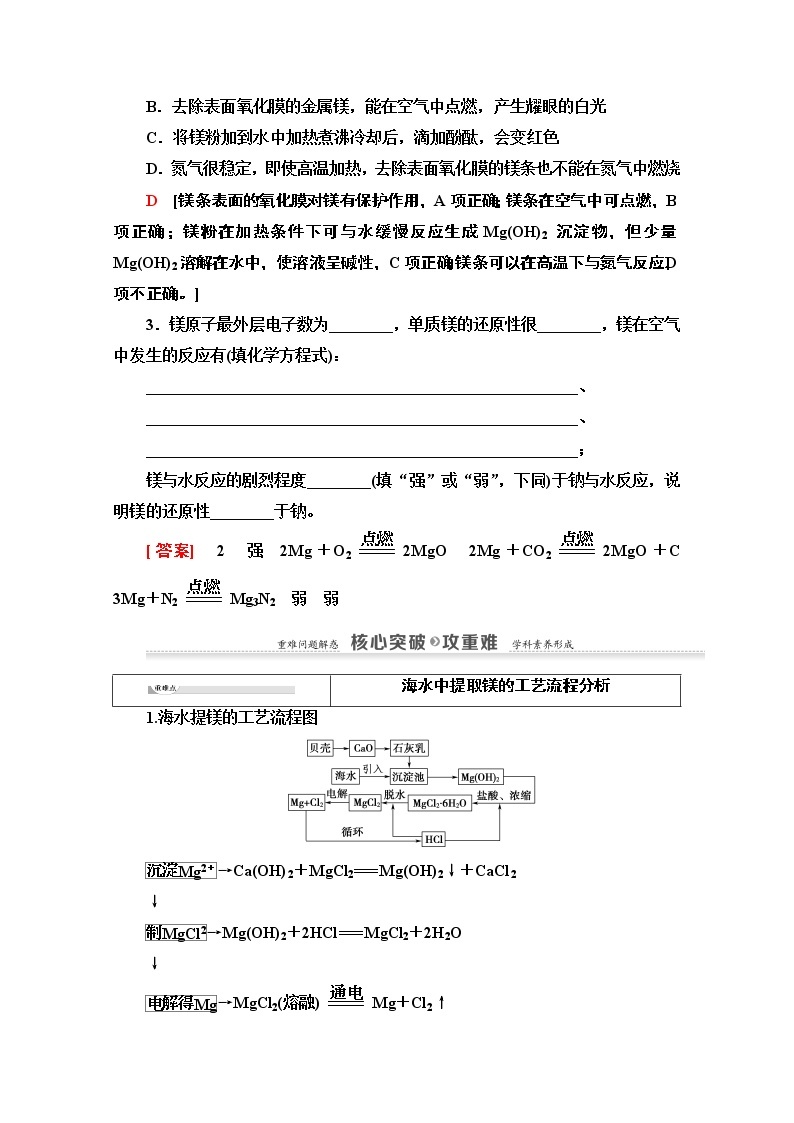 2020-2021学年化学苏教版必修1教师用书：专题2第2单元第4课时　镁的提取及应用03