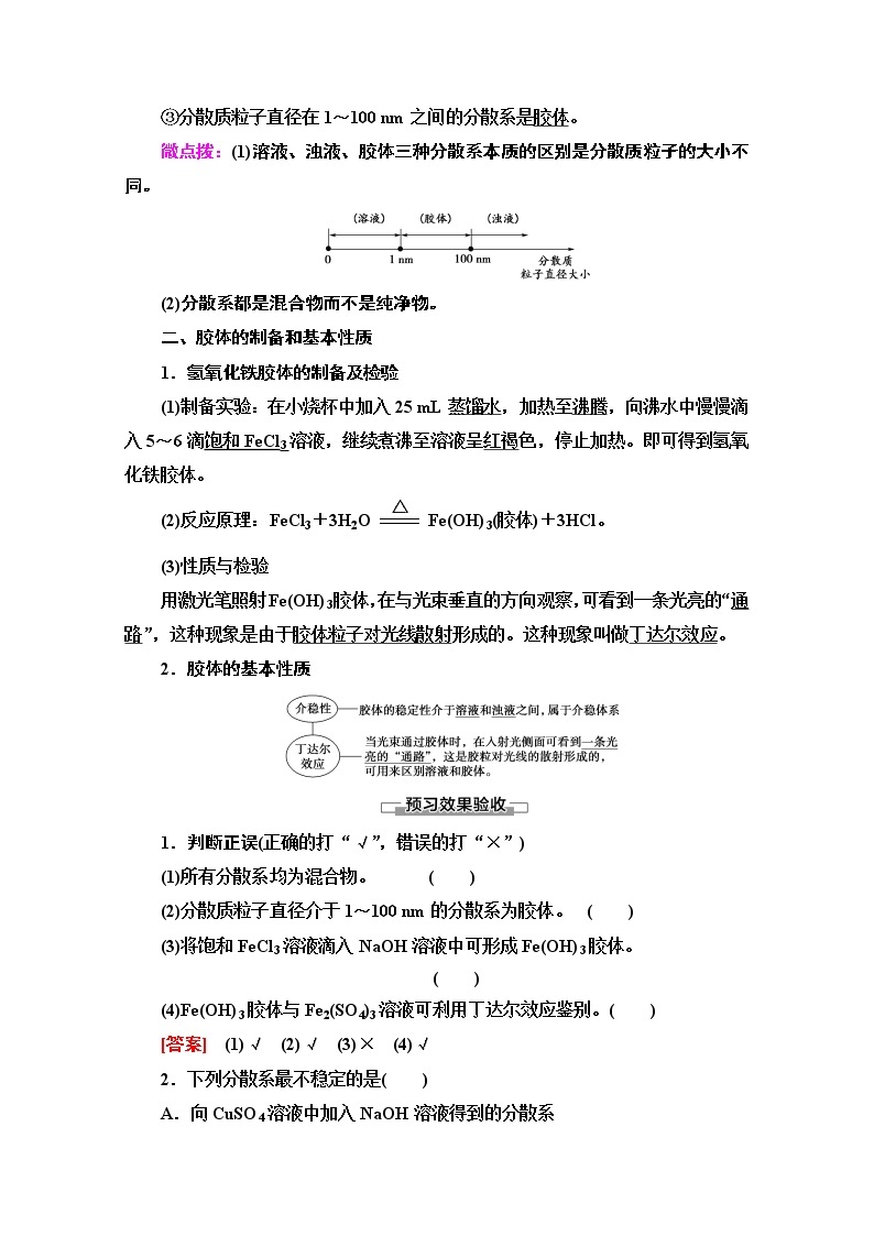 2020-2021化学人教版必修1教师用书：第2章第1节课时2　分散系及其分类02