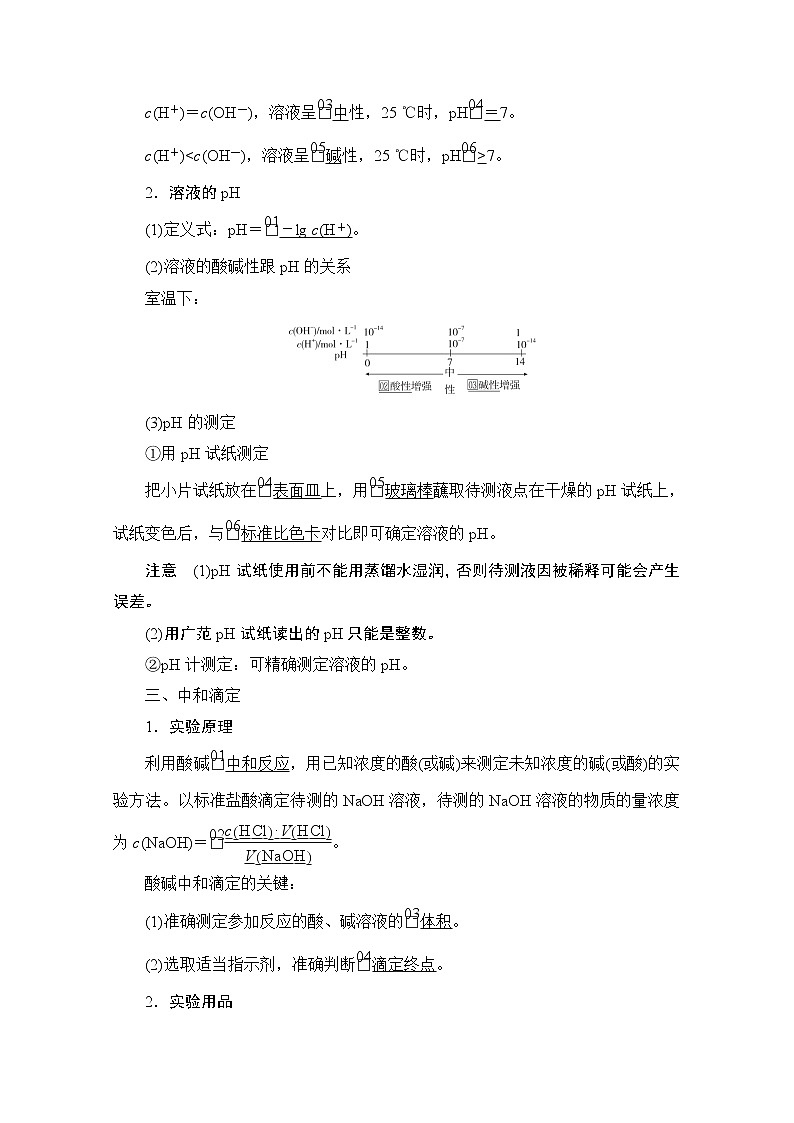 2021届高考化学人教版一轮创新教学案:第8章第25讲 水的电离和溶液的pH02
