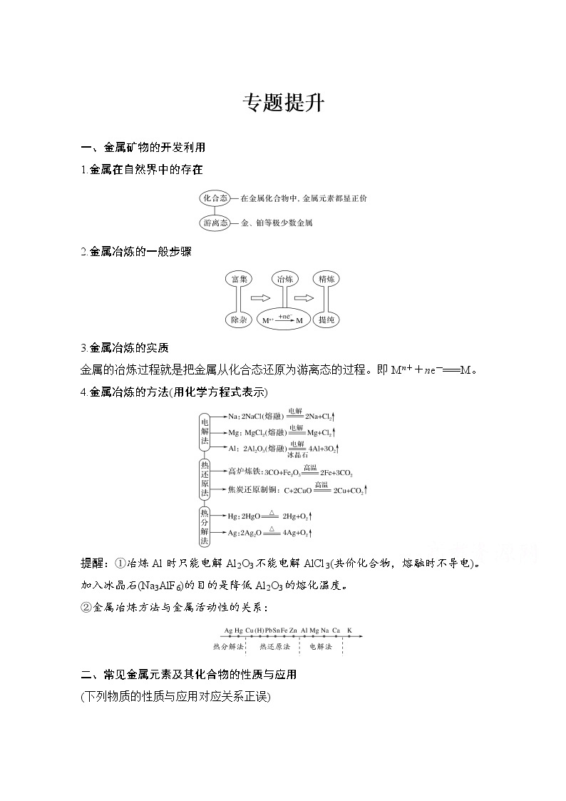 2021高考化学苏教版一轮（江苏专用）教师用书：专题二专题提升01