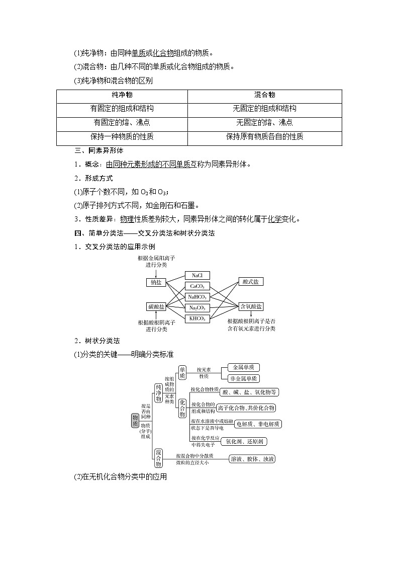 2021版新高考地区选考化学(人教版)一轮复习教师用书:课题5 物质的组成、性质和分类02