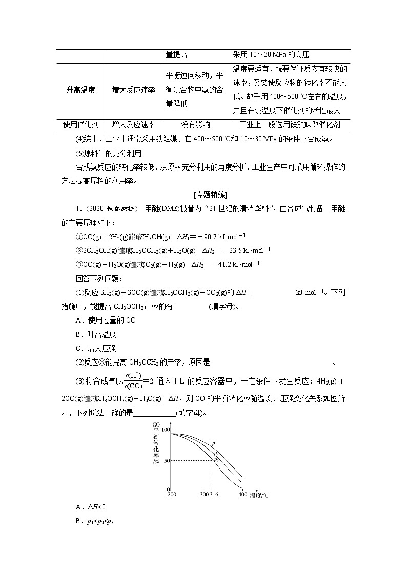2021版新高考地区选考化学(人教版)一轮复习教师用书:小专题突破9 化学反应的调控第2页