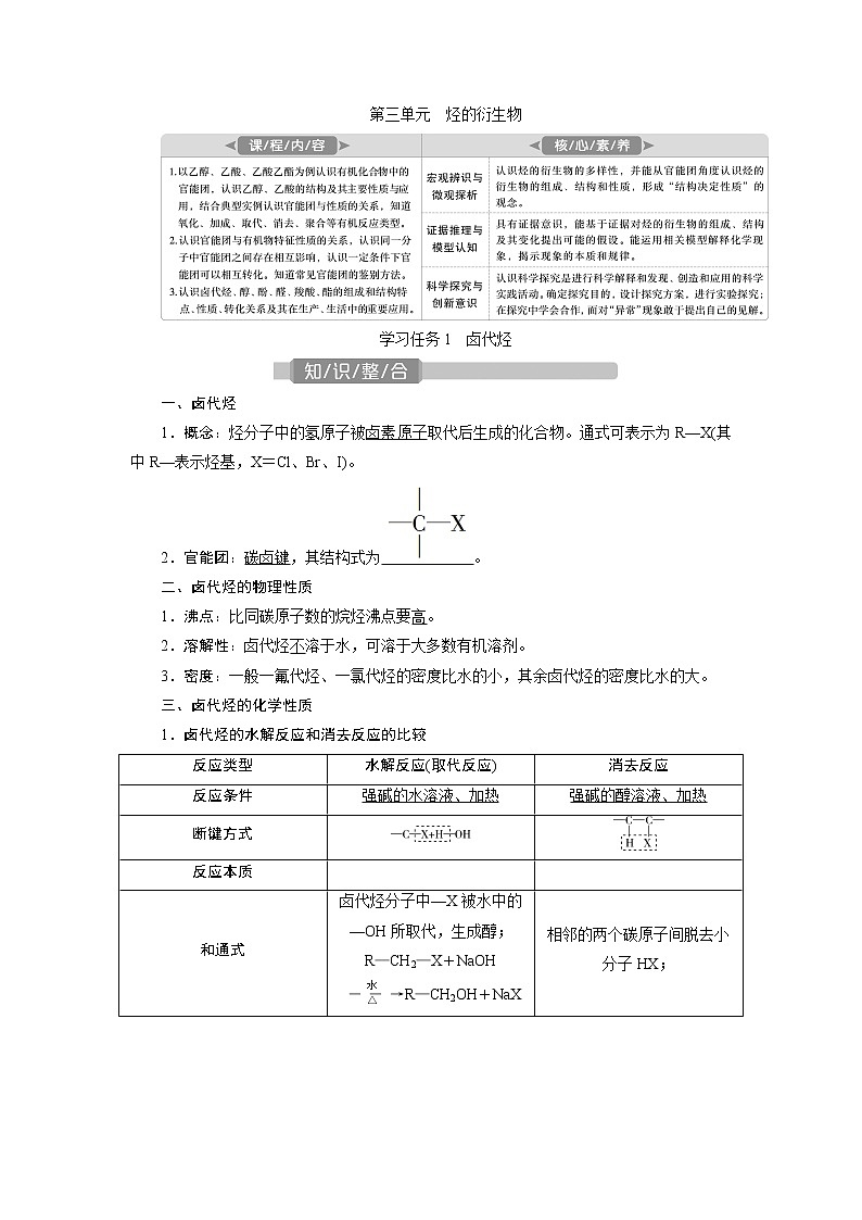 2021版江苏新高考选考化学(苏教版)一轮复习教师用书:专题94第三单元 烃的衍生物第1页