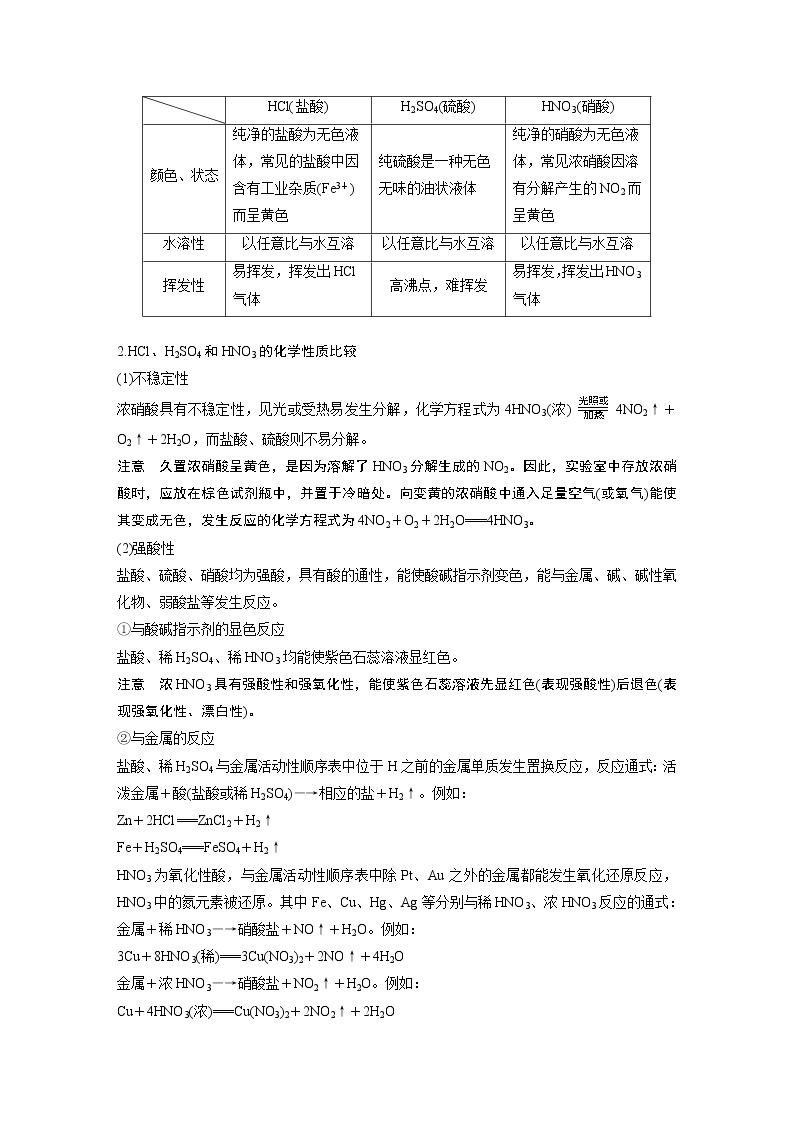 2021新高考化学鲁科版一轮复习学案：第4章章末总结几种重要的物质性质比较（教师用书独具）03