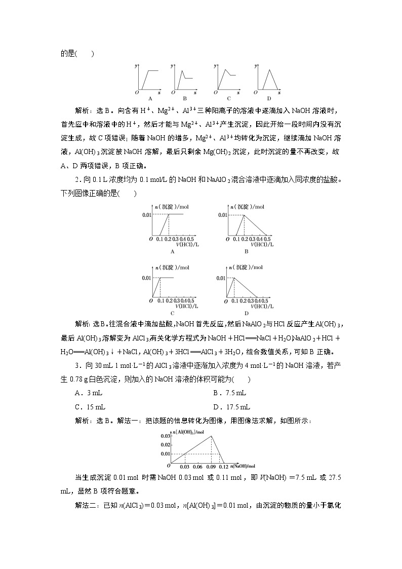 2019版高考化学一轮精选教师用书人教通用：第三章金属及其重要化合物微专题强化突破4　数形结合思想突破“铝三角”的图像与计算问题03