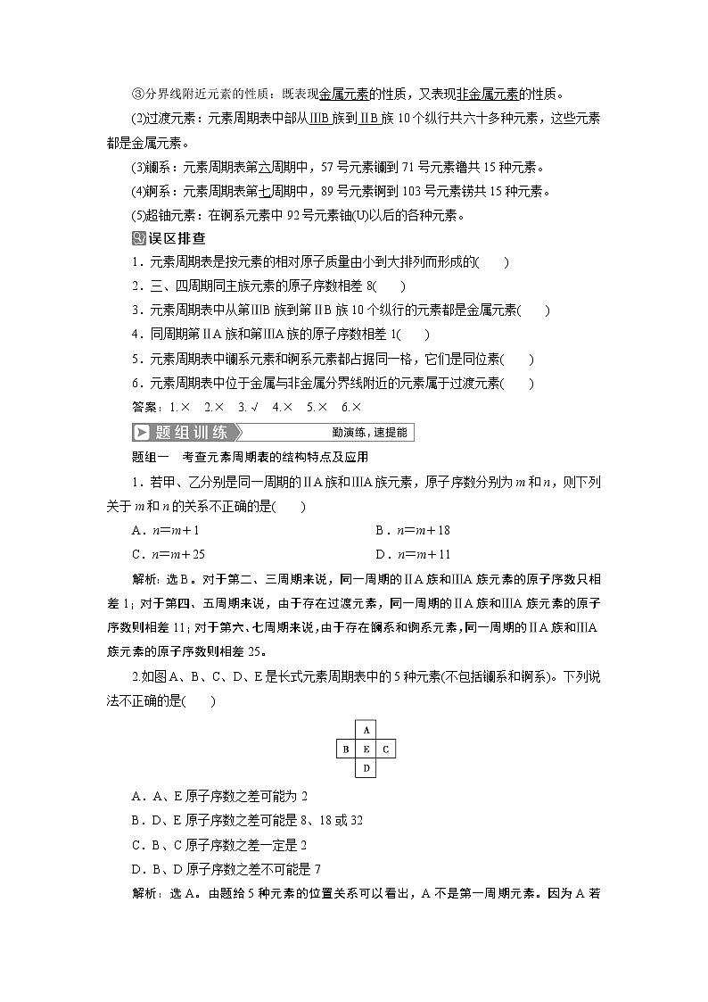 2019版高考化学一轮精选教师用书人教通用:第五章物质结构元素周期律第2节 元素周期表 元素周期律02