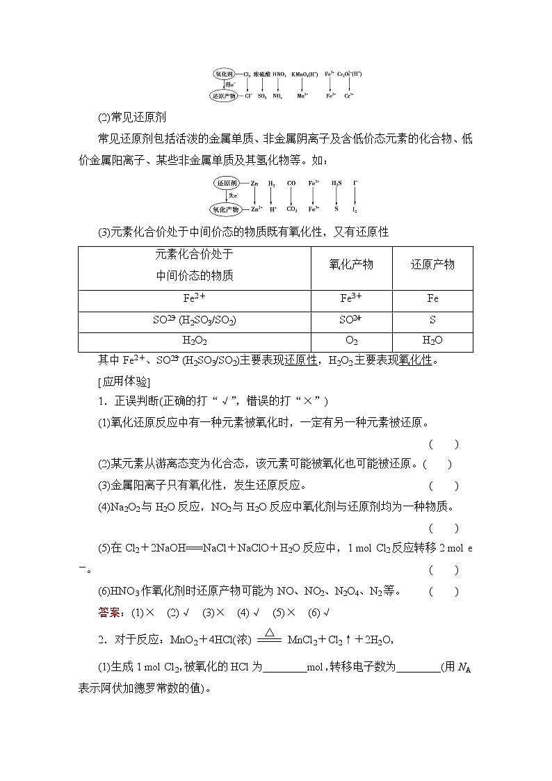 2020版新一线高考化学(人教版)一轮复习教学案:第2章第4节 氧化还原反应03