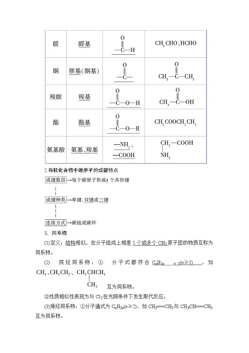 2020版新一线高考化学(人教版)一轮复习教学案:第9章第1节 认识有机化合物03