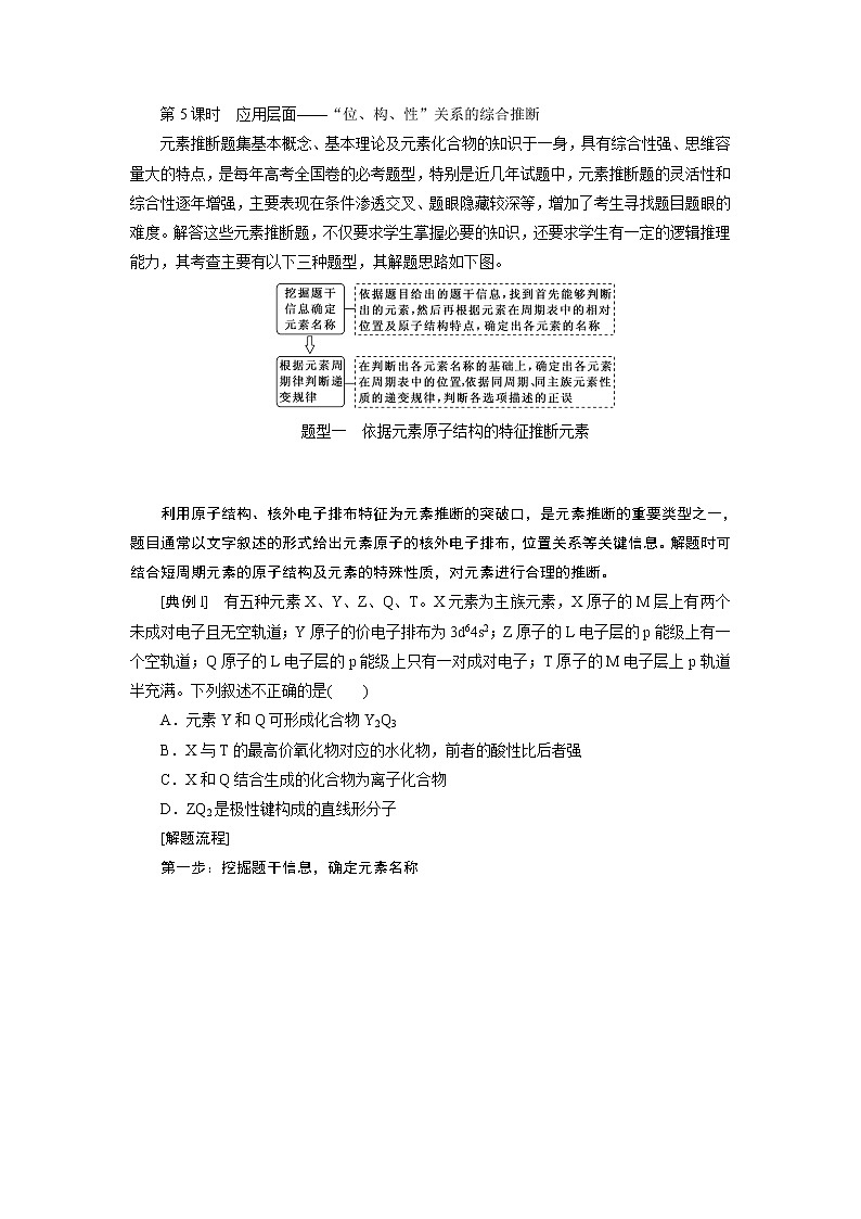 2020版高考一轮复习化学新课改省份专用学案:第八章第5课时 应用层面——“位、构、性”关系的综合推断第1页
