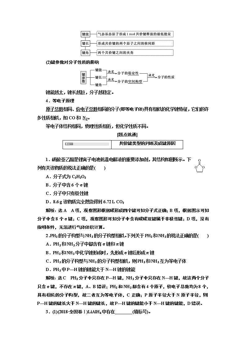 2020版高考新创新一轮复习化学通用版学案:第十二章第二节分子结构与性质02