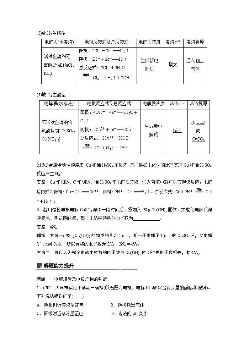 2021年高考化学一轮复习讲义 第6章 第21讲 电解池 金属的电化学腐蚀与防护第3页