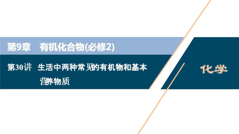 2021版高考化学（人教版）一轮复习（课件+学案+课后检测）第30讲　生活中两种常见的有机物和基本营养物质 (共3份打包)01