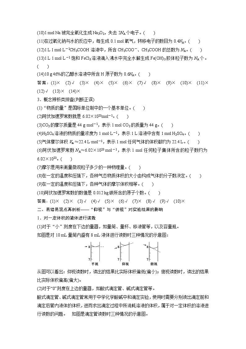 2019版高考化学一轮优化探究练习:章末排查练(一) (含解析)02