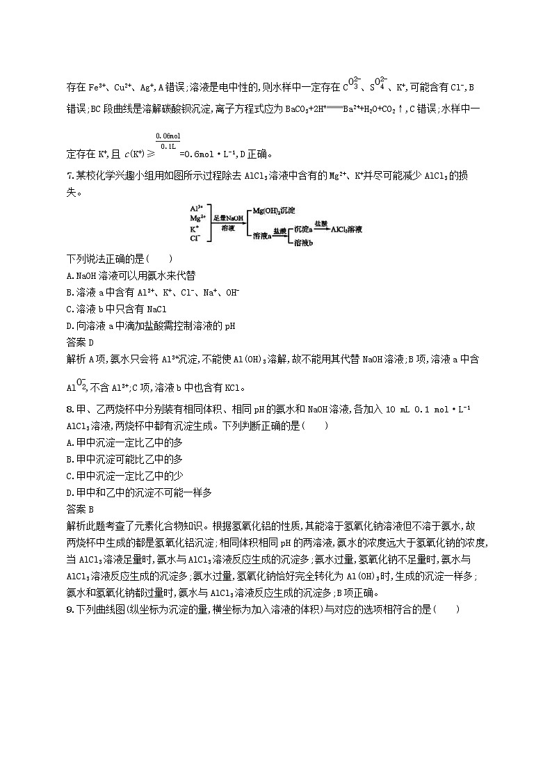 (浙江选考)2020版高考化学大一轮复习第21讲《从铝土矿到铝合金》课时作业(含解析) 练习03