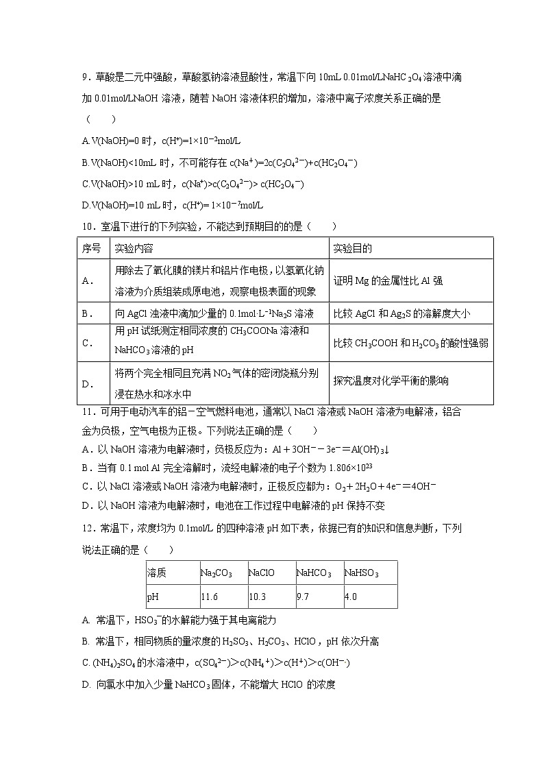 【化学】湖北省沙市中学2018-2019学年高二上学期第六次双周考第3页