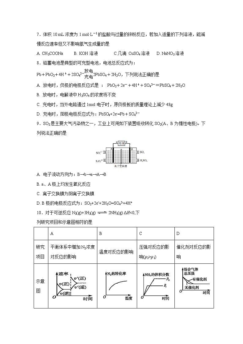 【化学】江苏省姜堰二中2018-2019学年高二上学期第二次月考 试卷02