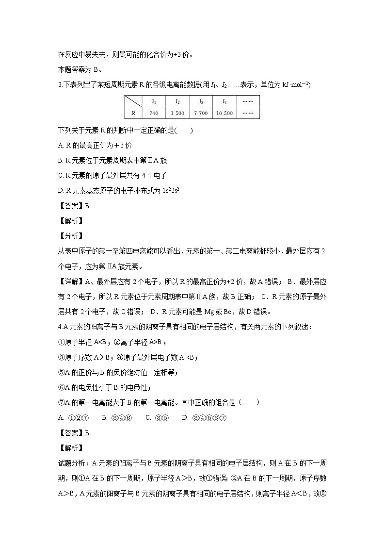 【化学】贵州省毕节市黔西县第一中学2018-2019学年高二12月考试(解析版)02