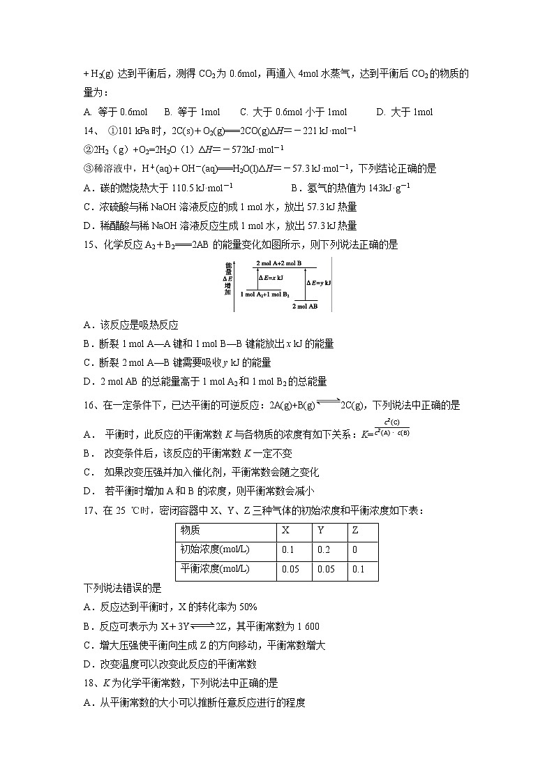【化学】浙江省宁波市咸祥中学2018-2019学年高二上学期期中考试03