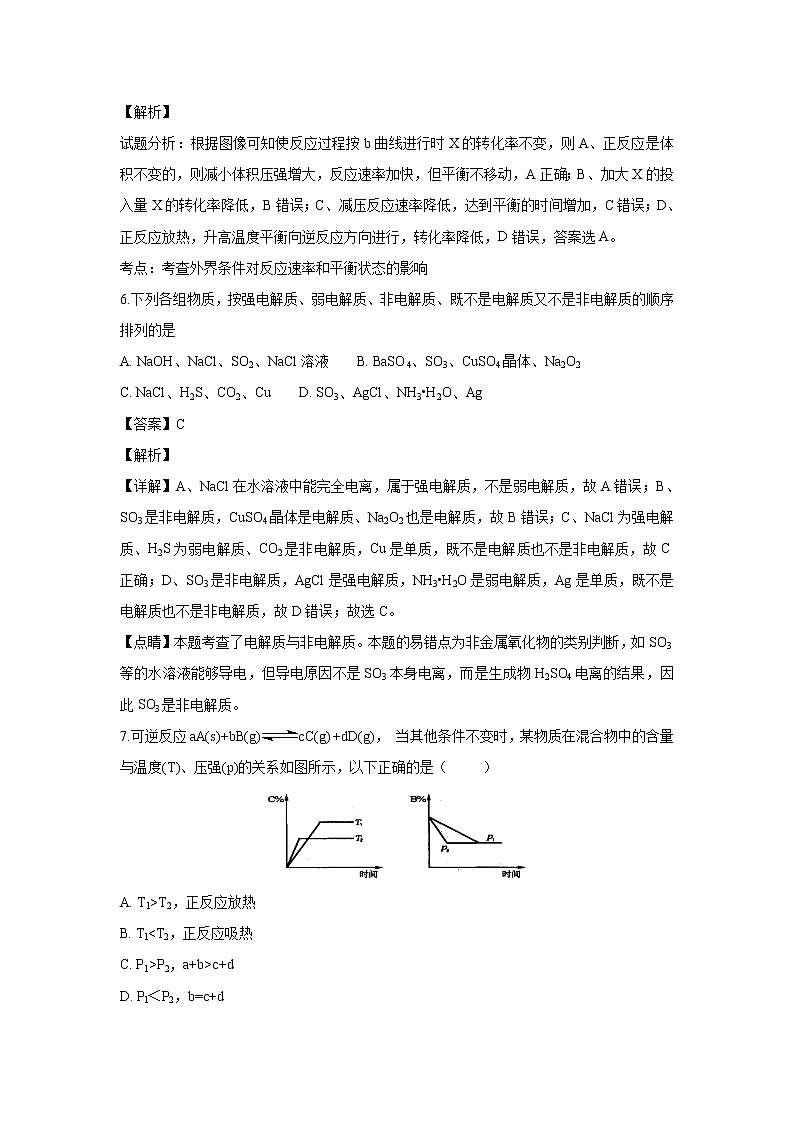 【化学】江西省铅山县第一中学2018-2019学年高二上学期期中考试(解析版)03